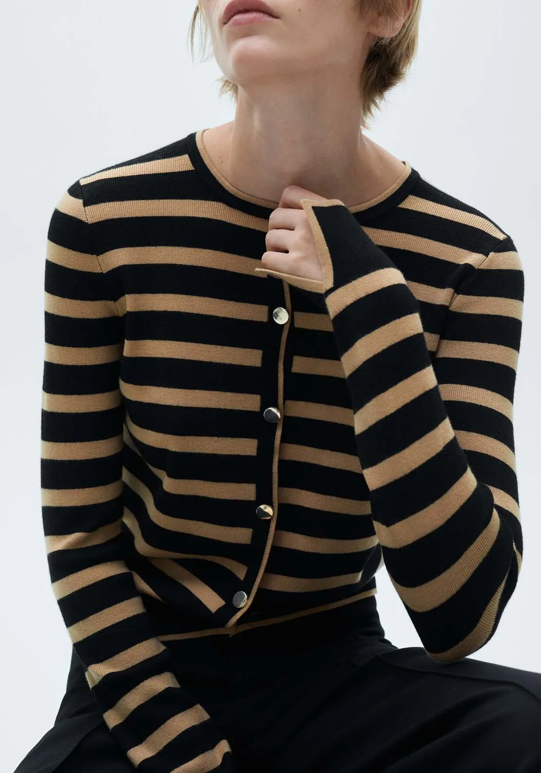 Button knit cardigan - Medium Brown