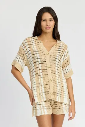 Button up Crochet Shirt