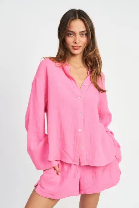 BUTTON UP OVERSIZED SHIRT
