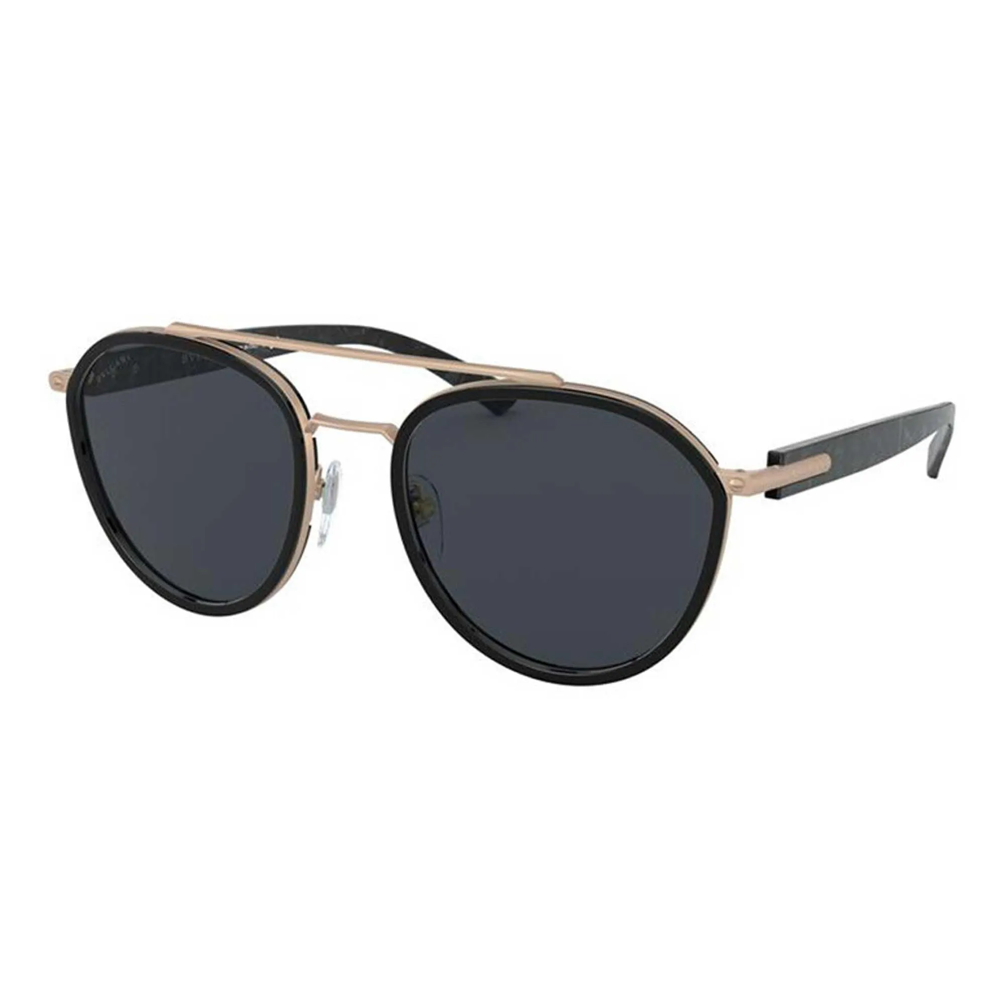 Bvlgari Men's Sunglasses - Matte Pink Gold/Black Full Rim Metal Frame | BV5051 201387