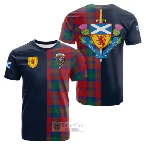 Byres (Byses) Tartan Cotton T-shirt Alba with Scottish Lion Royal Arm Half Style