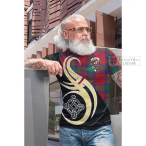 Byres (Byses) Tartan Cotton T-shirt with Family Crest and Celtic Symbol Style