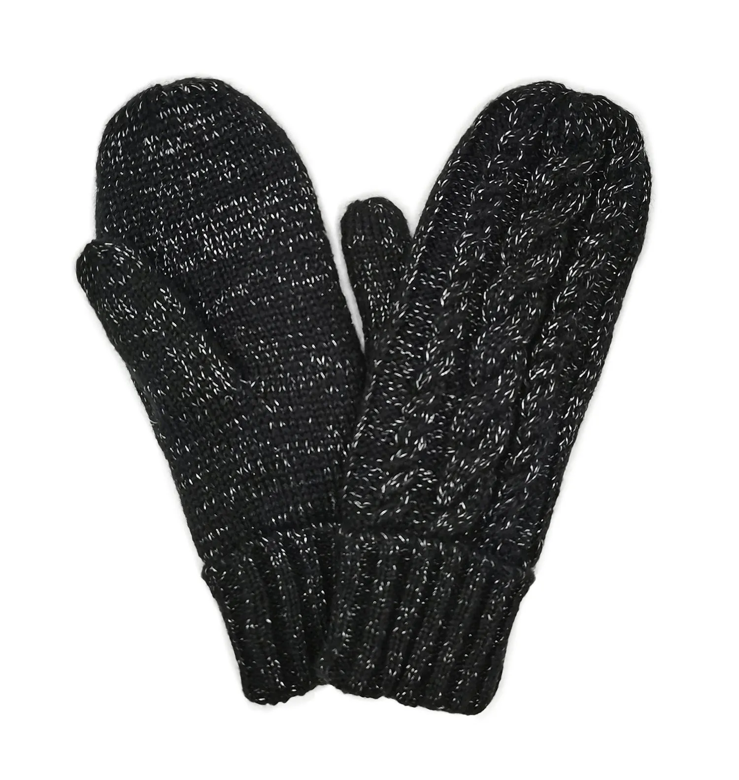 Cable Knit Mittens With Sherpa Lining