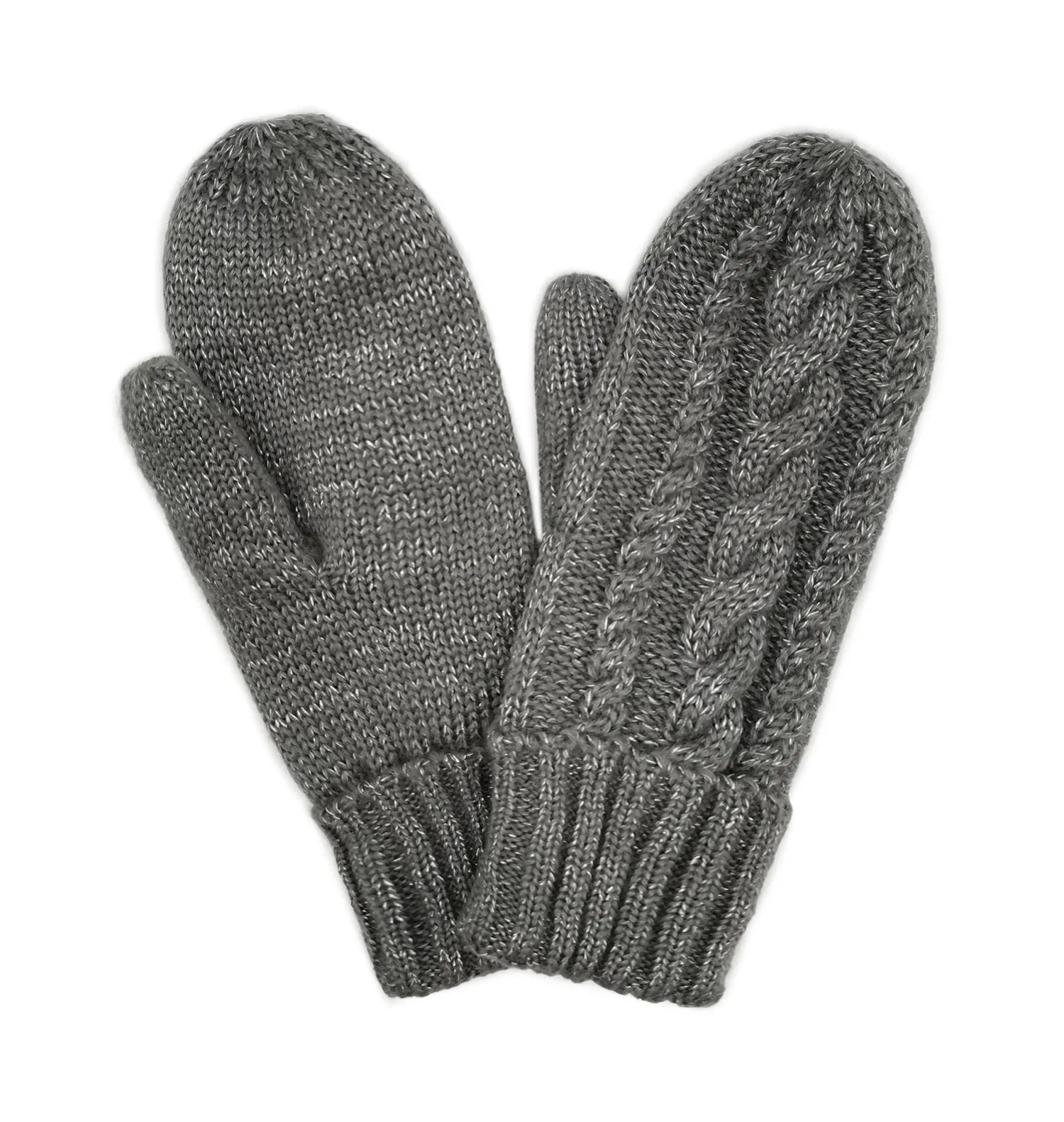 Cable Knit Mittens With Sherpa Lining