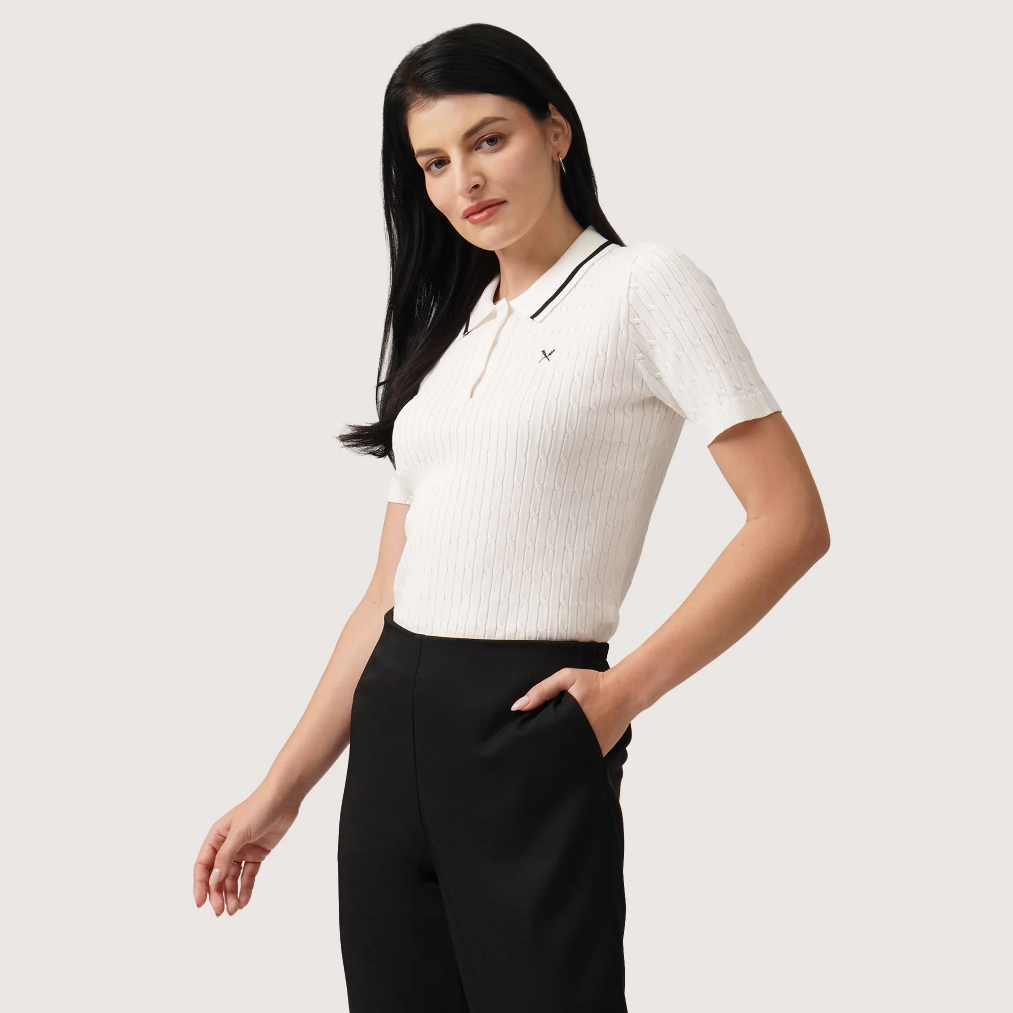 Cable Knit Polo