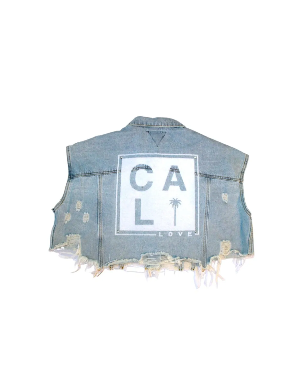 CALI LOVE Crop Denim Vest