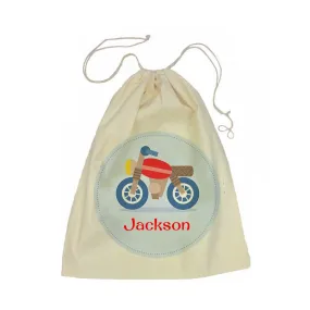 Calico Drawstring Bag - Motorbike