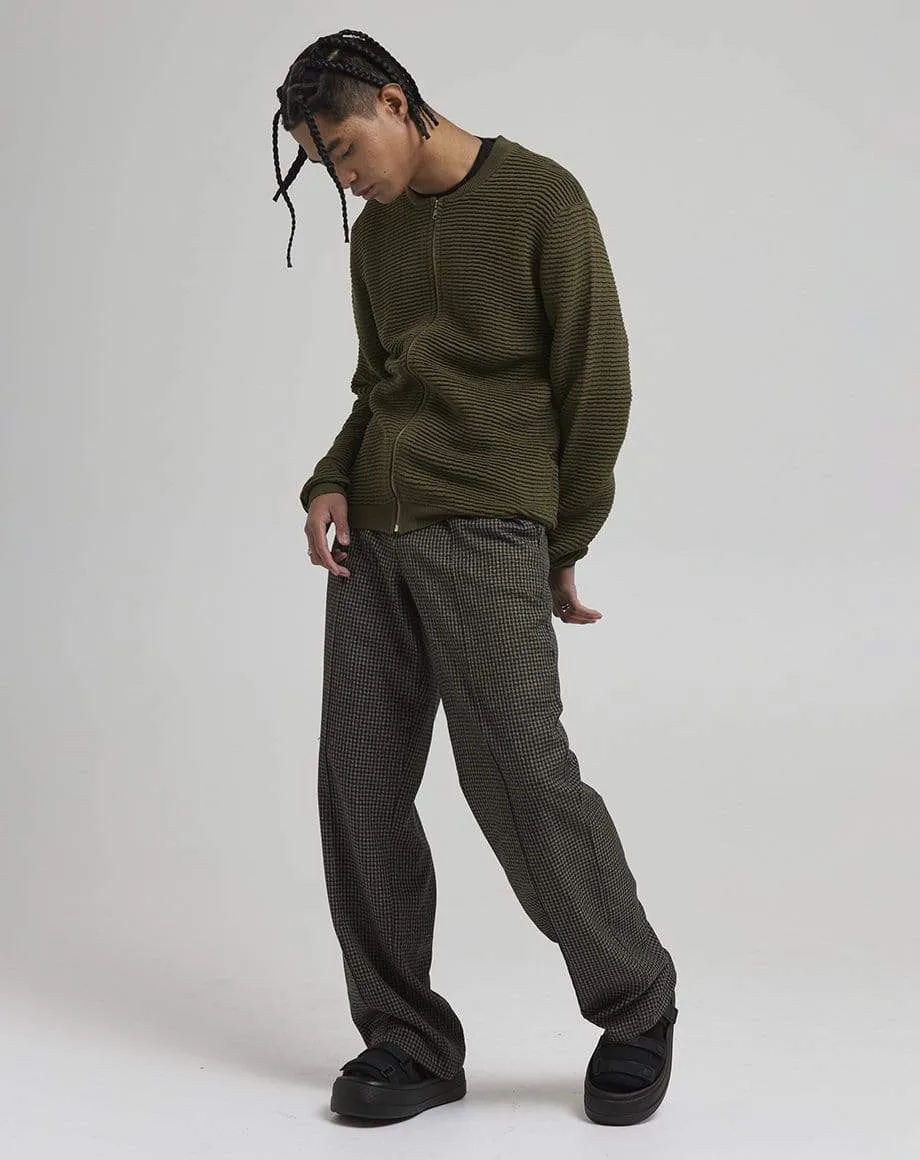 Callery Men's Zip Through Cardigan | Khaki