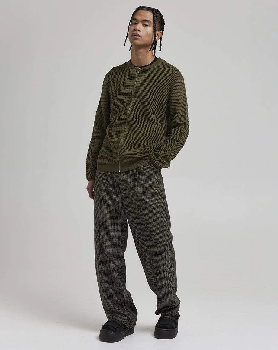 Callery Men's Zip Through Cardigan | Khaki