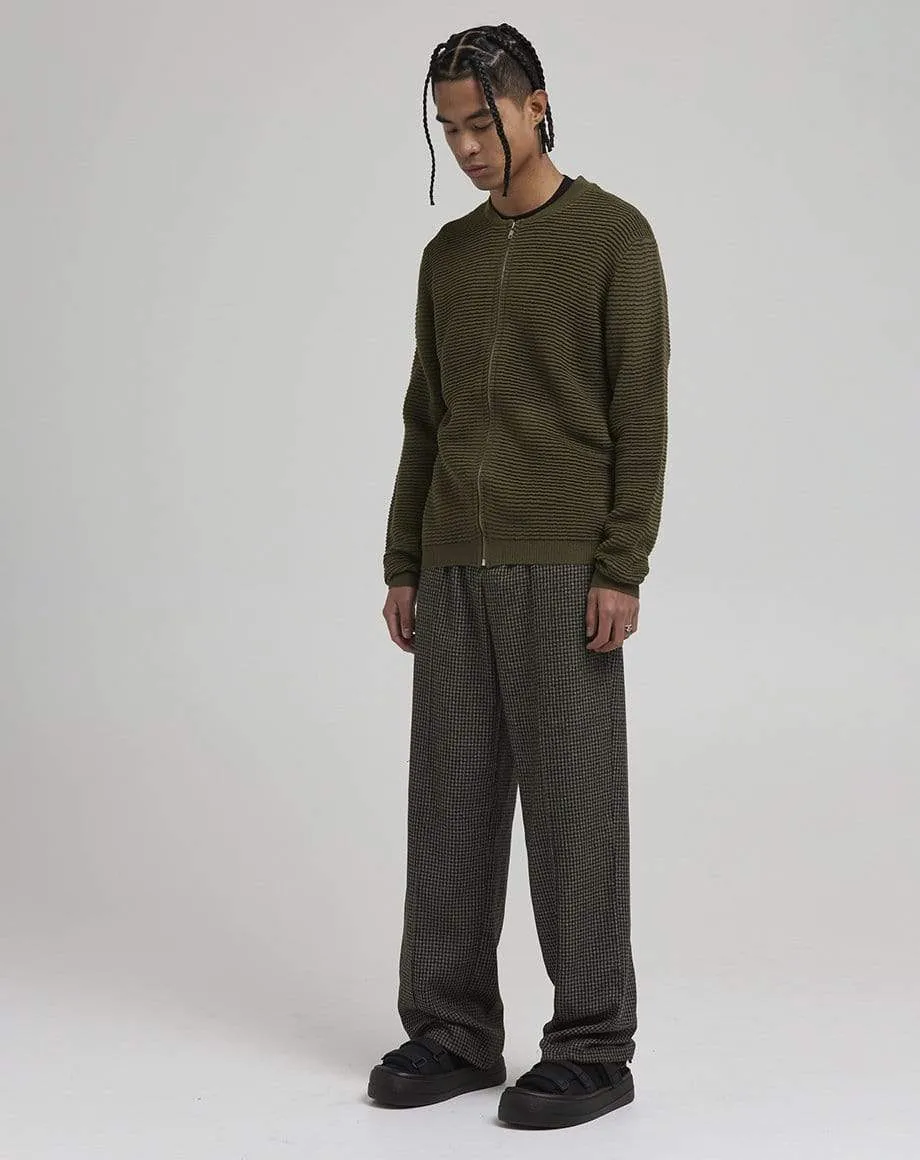 Callery Men's Zip Through Cardigan | Khaki