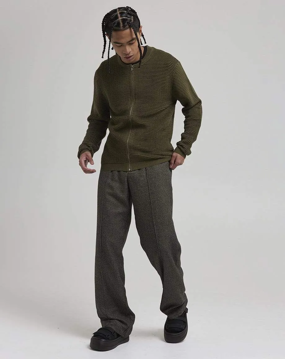 Callery Men's Zip Through Cardigan | Khaki