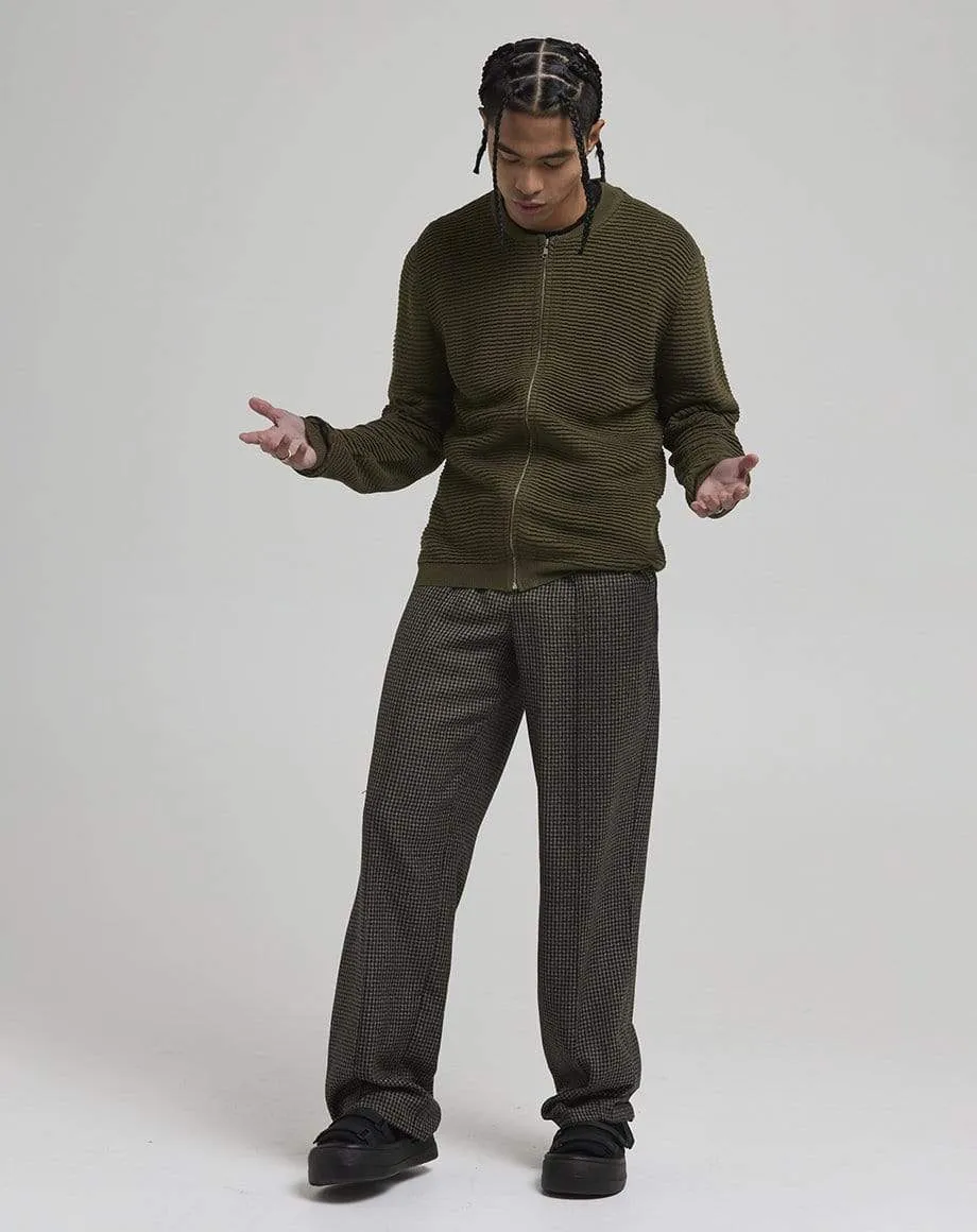 Callery Men's Zip Through Cardigan | Khaki