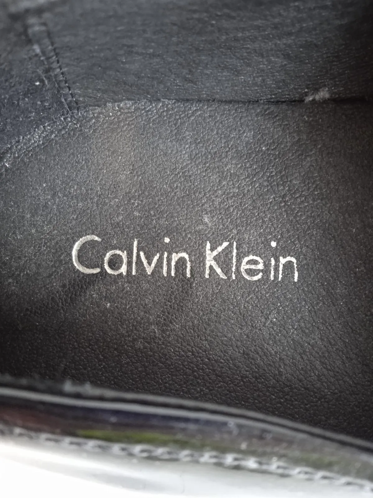 CALVIN KLEIN Men's Black Patent Leather Round Toe Nicco Loafers EU43 UK9