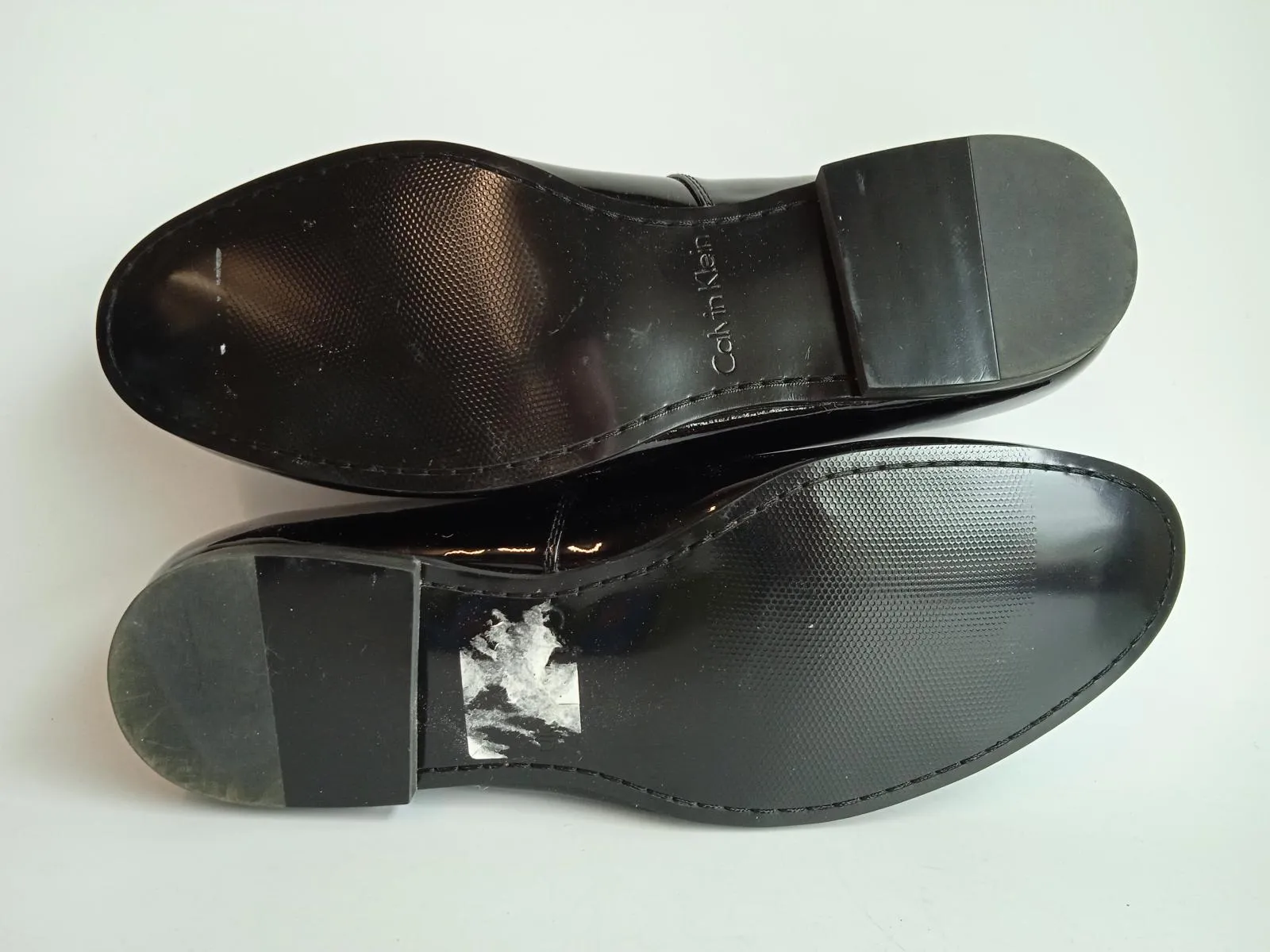 CALVIN KLEIN Men's Black Patent Leather Round Toe Nicco Loafers EU43 UK9