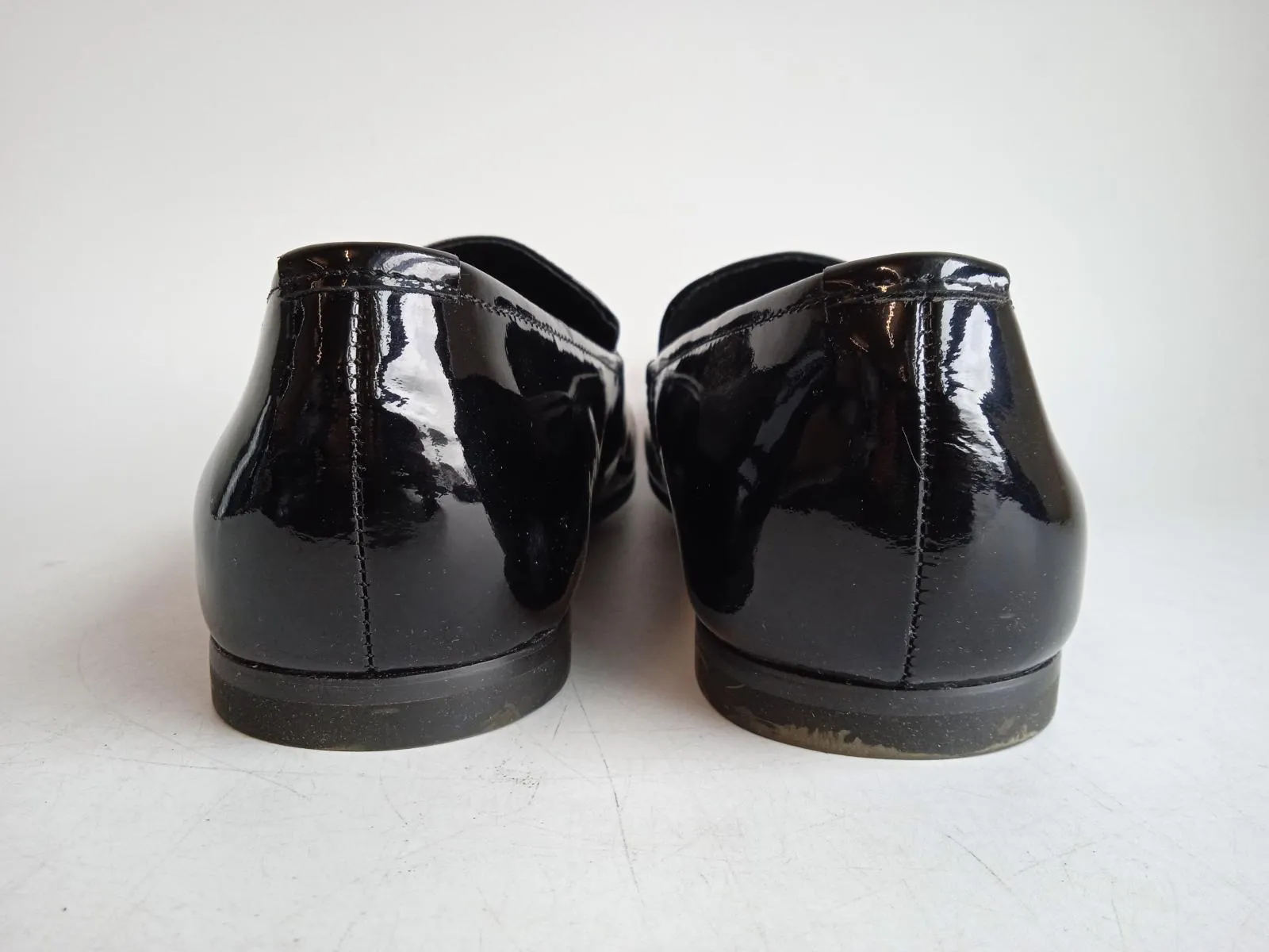 CALVIN KLEIN Men's Black Patent Leather Round Toe Nicco Loafers EU43 UK9