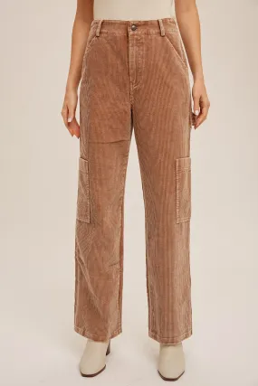 Camel Cargo Corduroy Pants