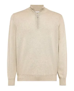 Camel Quarter Zip Sweater