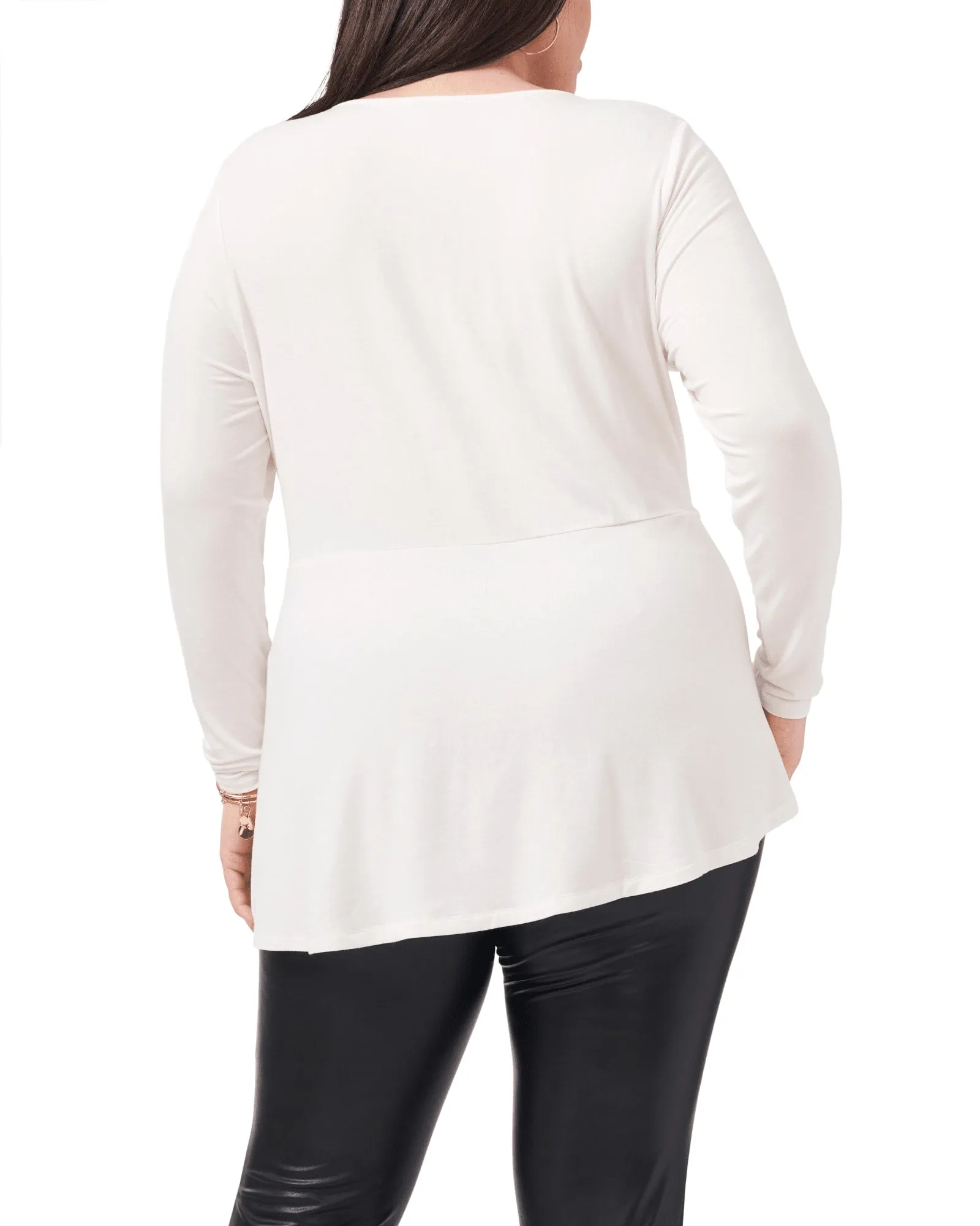 Camila Gathered Peplum Top | NEW IVORY