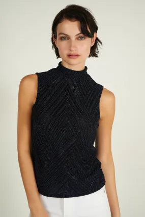 Camisole brillante à col montant - LEANNE-B2 - (R-A15)