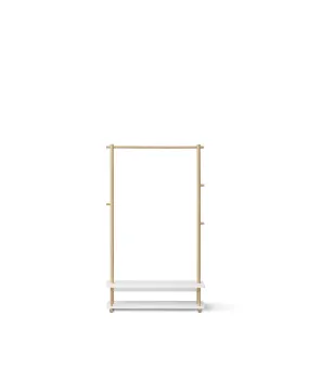 Camp clothes rail, white/oak