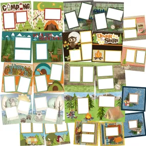 Camping Collection 1 -  Digital Bundle - 24 Digital Scrapbook Pages - INSTANT DOWNLOAD
