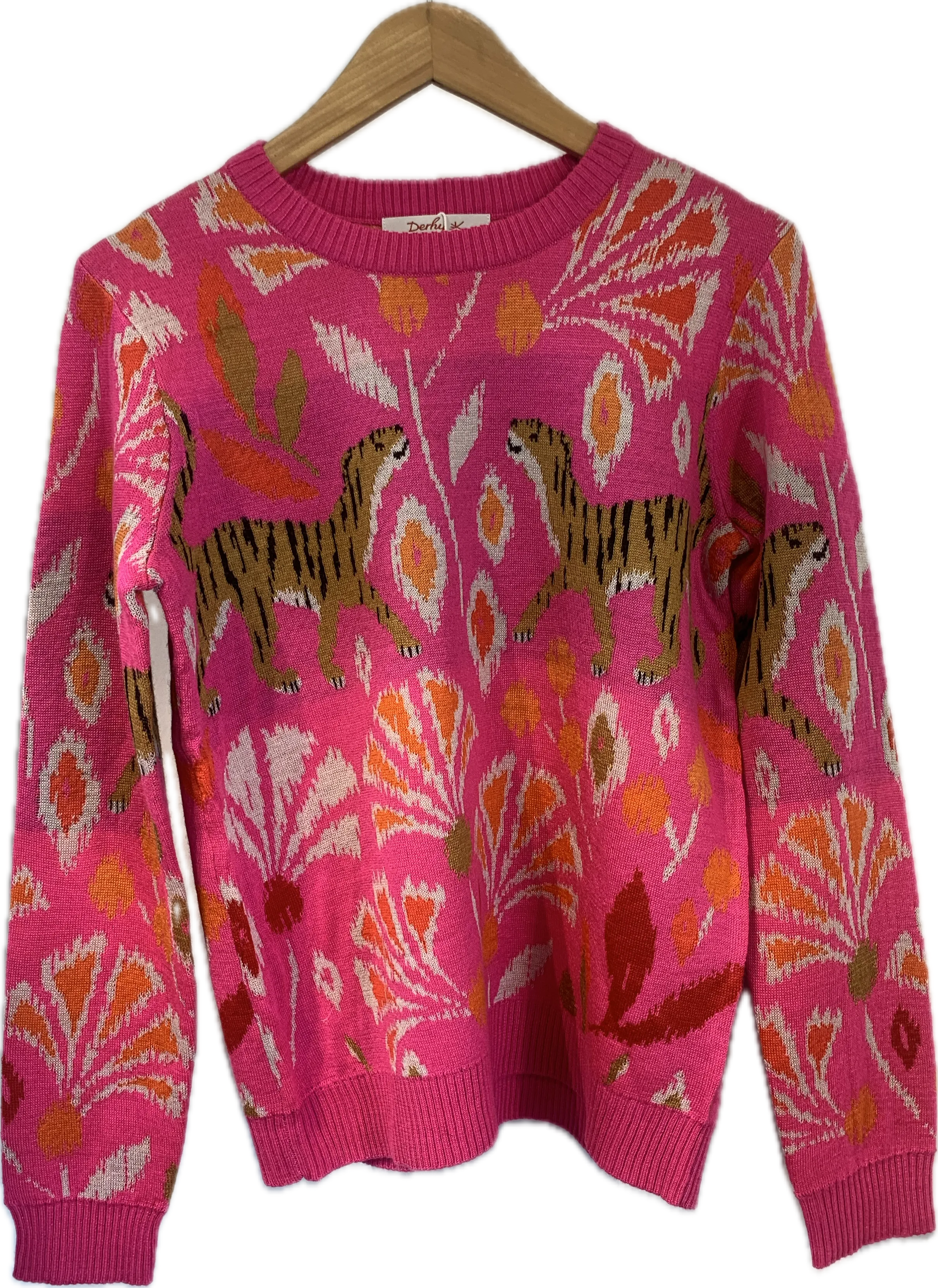 Candice Tiger Pullover Sweater - Rose