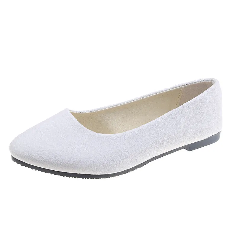 Candy-colored Suede Tips Flat Shoes