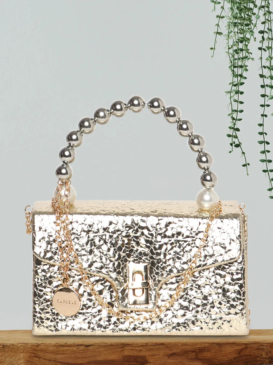 Caprese Lucy Pearl Clutch Small (E) Gold