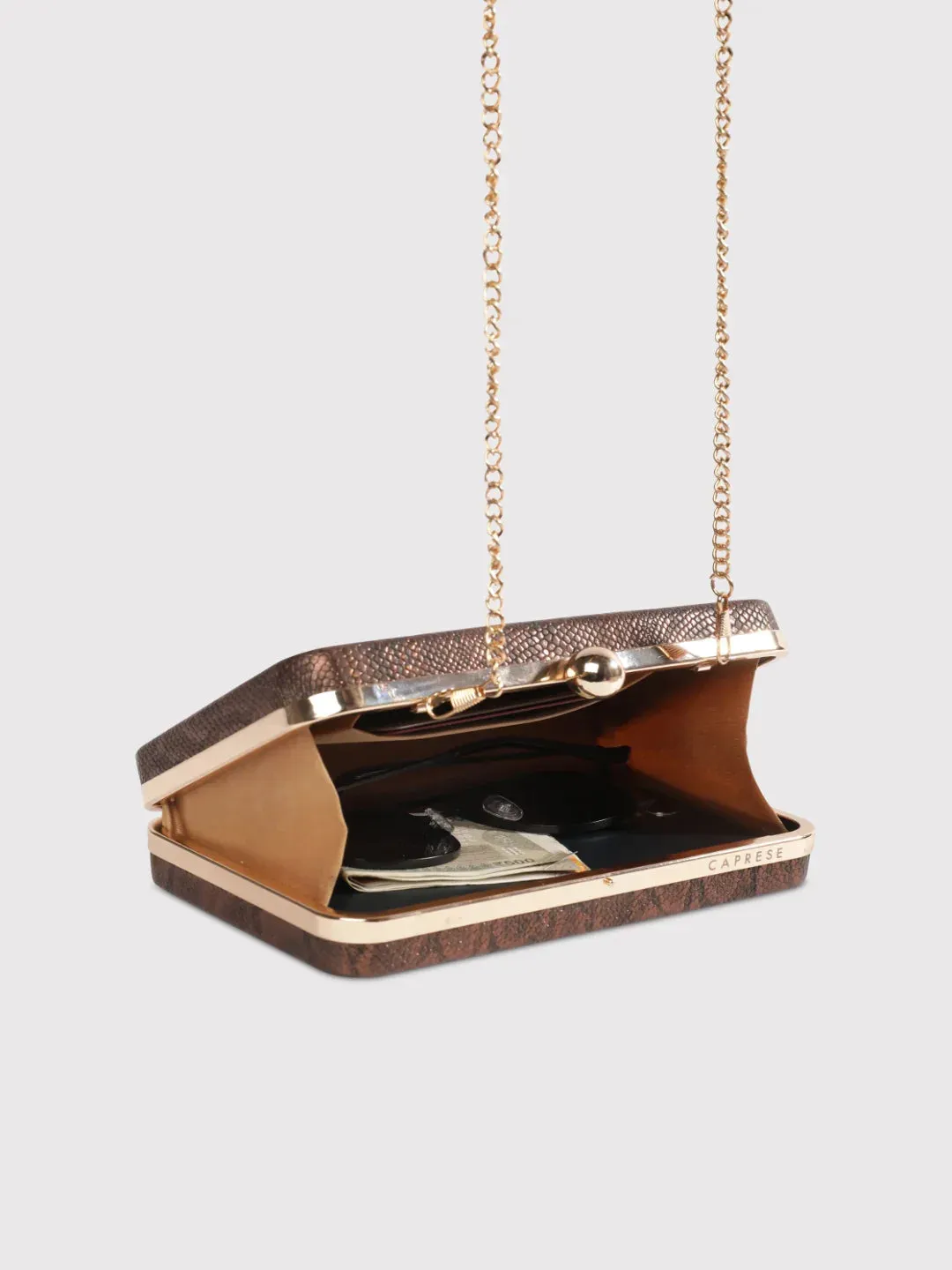 Caprese Party Lillie Box Clutch Medium Copper