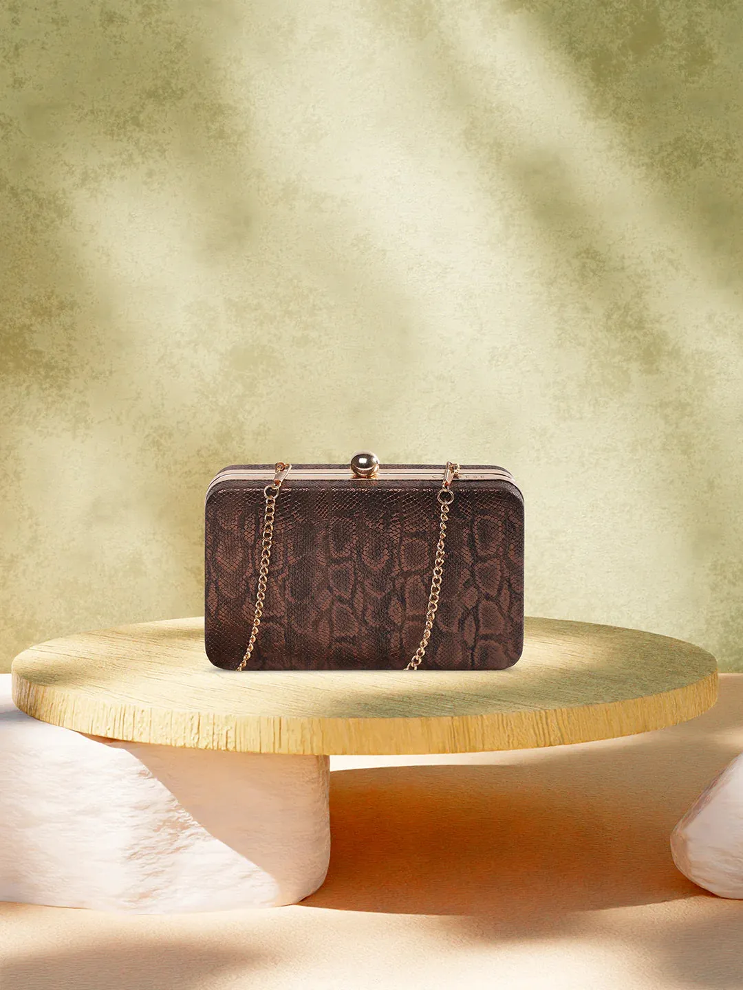 Caprese Party Lillie Box Clutch Medium Copper