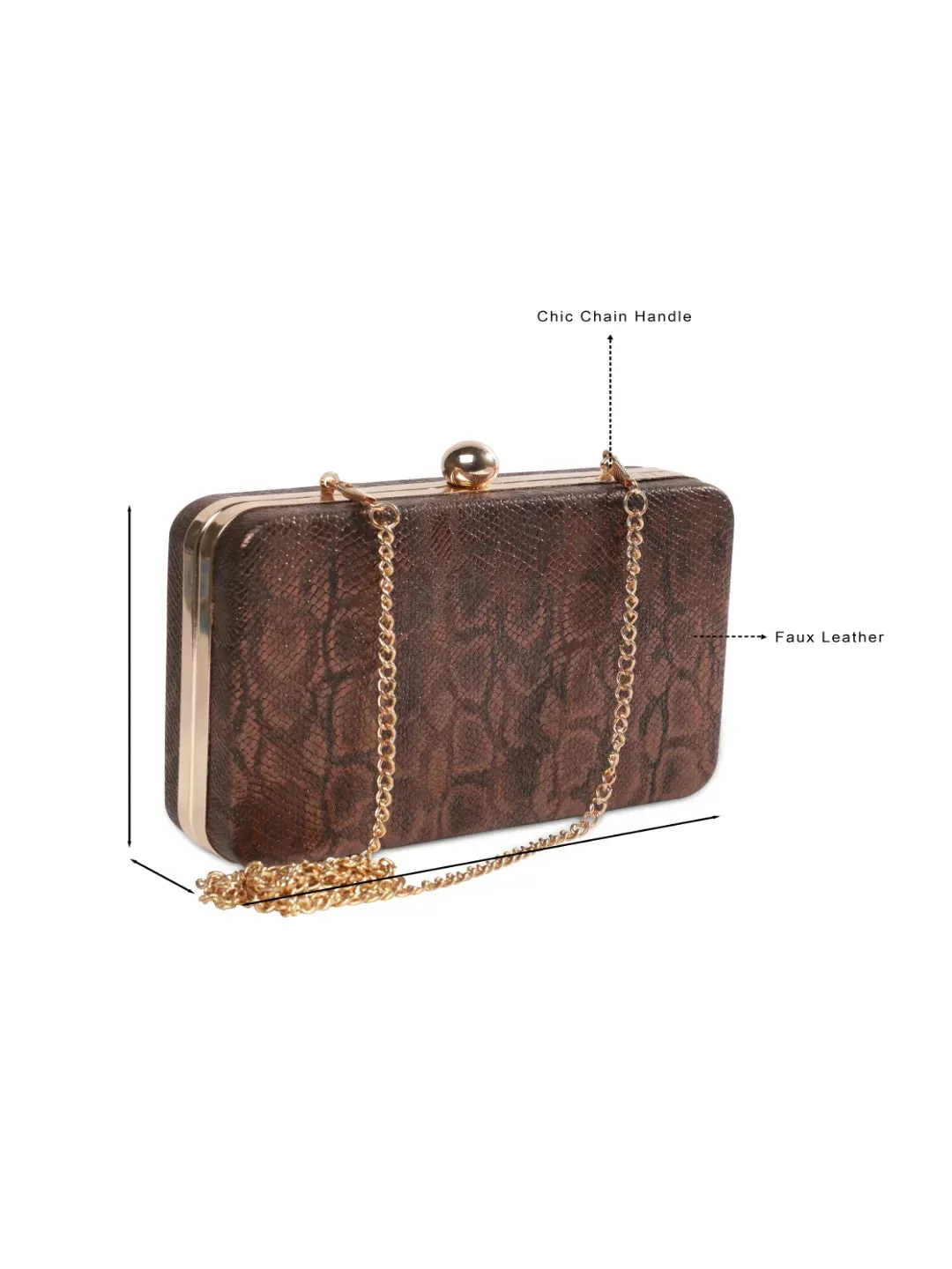 Caprese Party Lillie Box Clutch Medium Copper