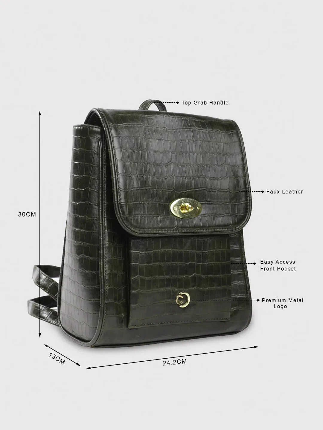 Caprese Treza Backpack Medium Olive