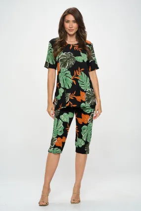 Capri Pant Set Short Sleeve - 9003BN-SRP1-W389
