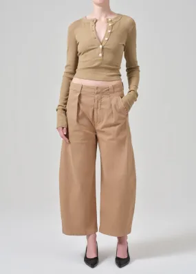 Cara Cropped Pleated Trouser in Nano