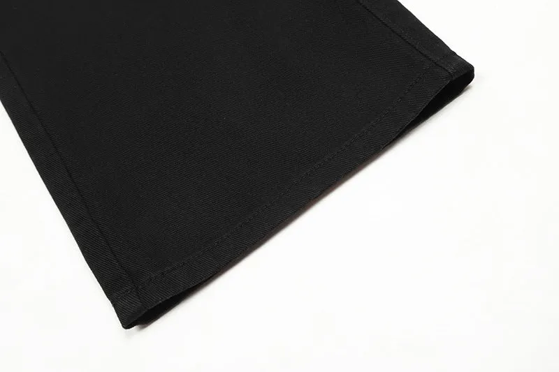 Cargo Jeans Men's Retro Casual Wide-leg Drawstring Trousers