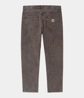 CARHARTT WIP NEWEL PANT I029148 DARK UMBER WORN WASHED ORGANIC COTTON