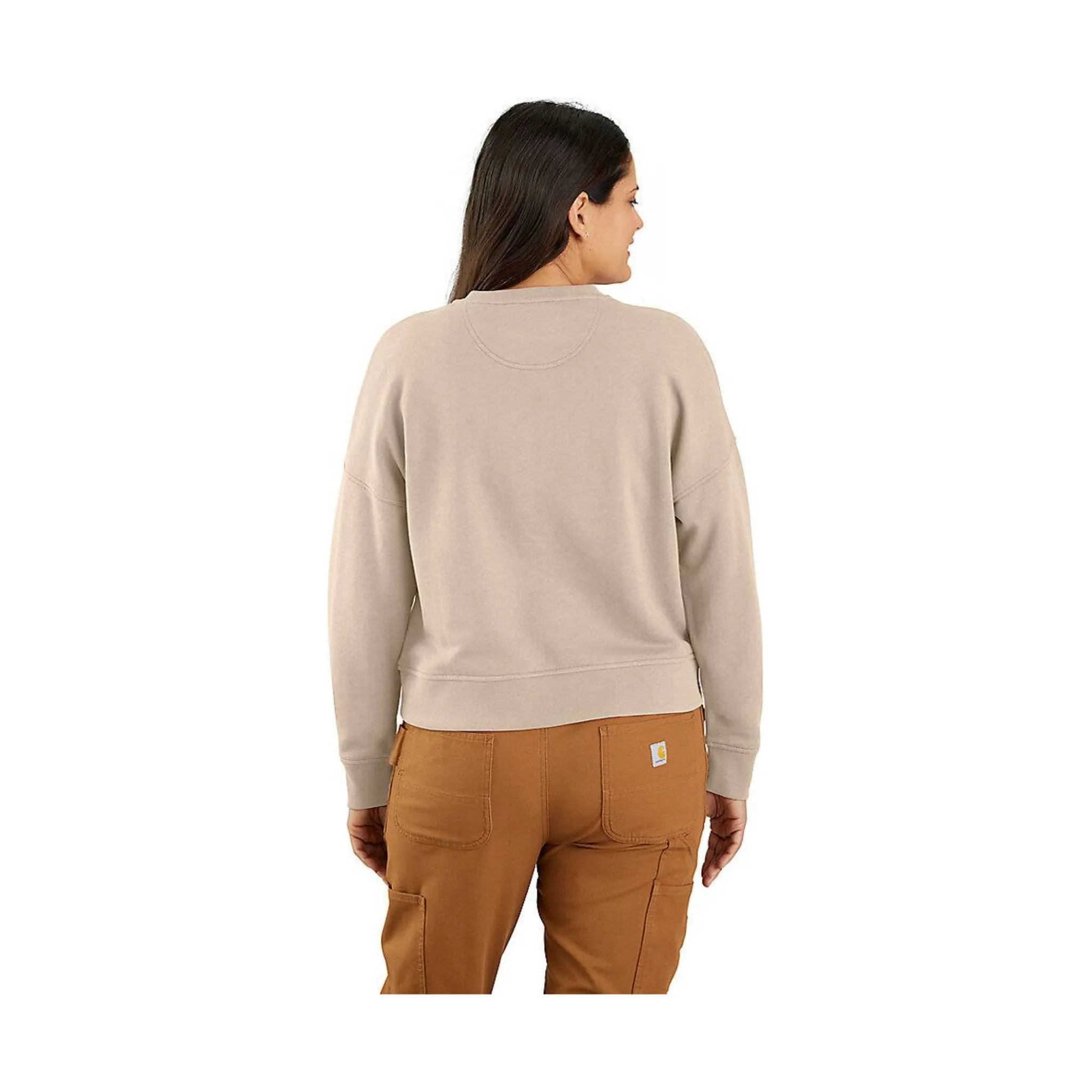 Carhartt Women's Tencel Fiber Series Loose Fit French Terry Henley Sweatshirt - Stone Ash FINAL SALE