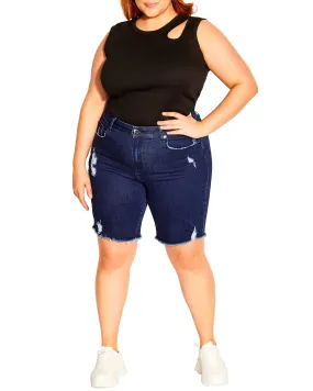 Carmen Distressed Short | Dark Wash