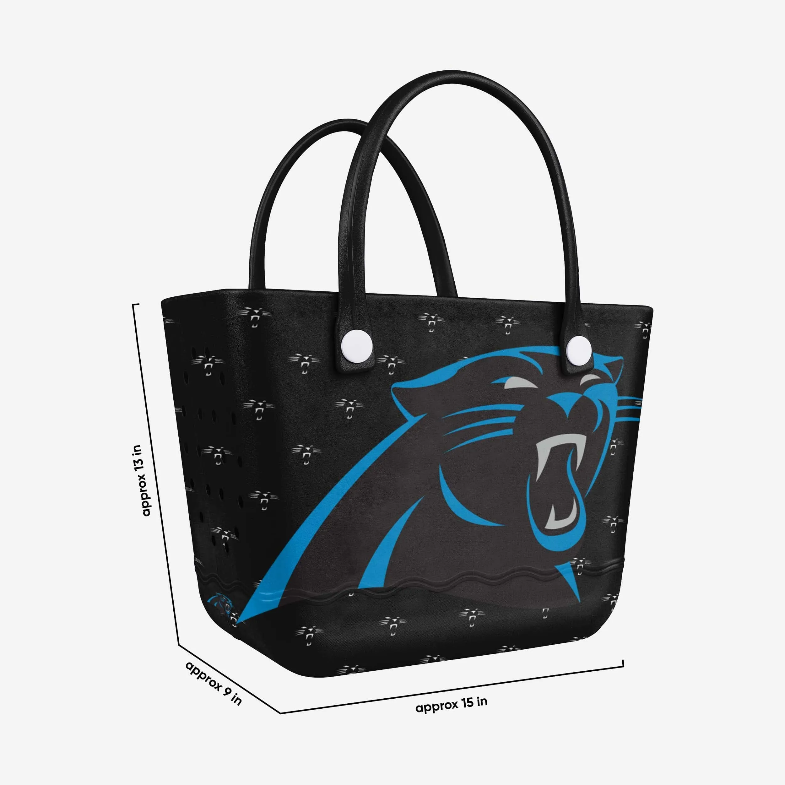 Carolina Panthers Big Logo Mini Print Tailgate Tote Bag