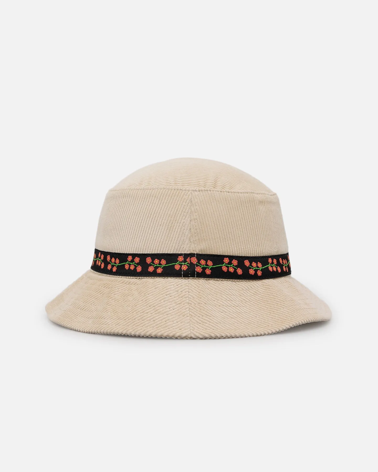 Carre Floraux Corduroy Bucket Hat Stone