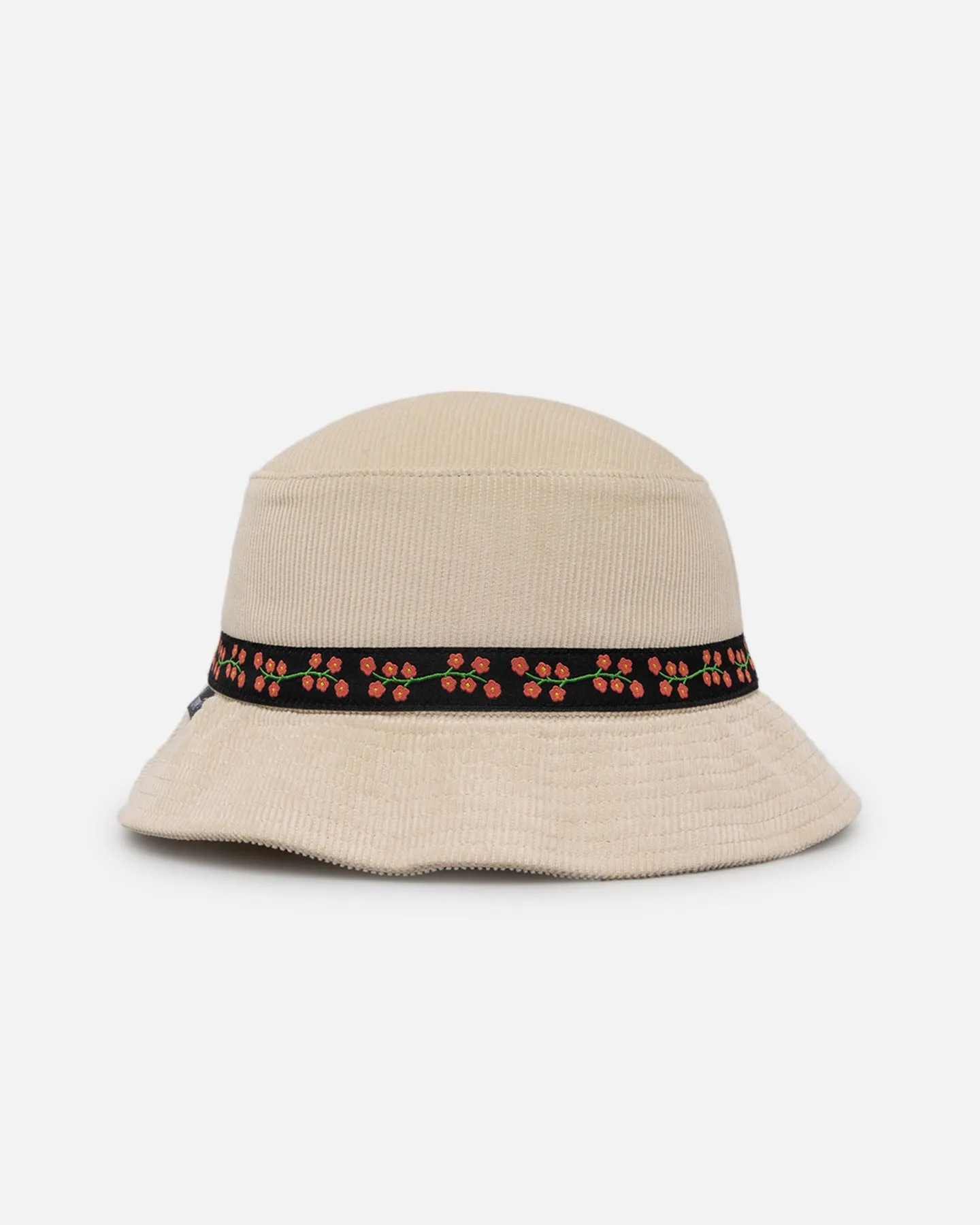 Carre Floraux Corduroy Bucket Hat Stone