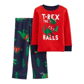 Carter's Toddler Boy Christmas Dinosaur Pajama Shirt ONLY