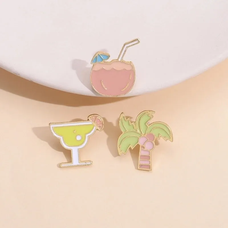 Cartoon Style Pin Animal Waves Flower Alloy Stoving Varnish Women's Brooches