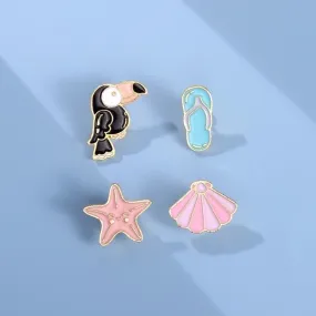 Cartoon Style Pin Animal Waves Flower Alloy Stoving Varnish Women's Brooches