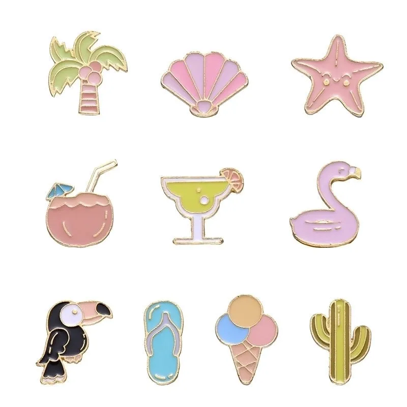 Cartoon Style Pin Animal Waves Flower Alloy Stoving Varnish Women's Brooches