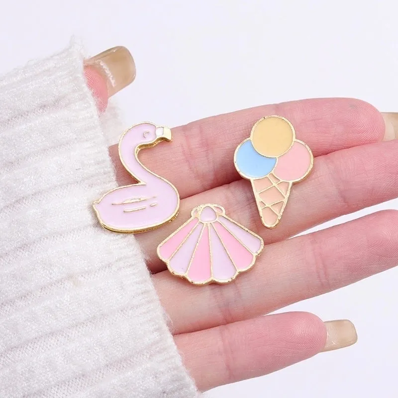 Cartoon Style Pin Animal Waves Flower Alloy Stoving Varnish Women's Brooches