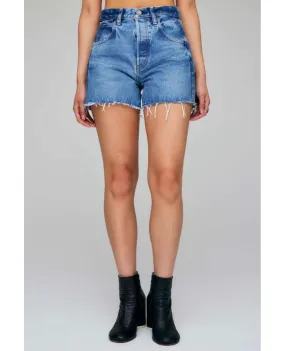 Cary Distressed Denim Hi Cut-Offs