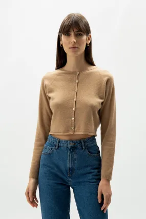 Cashmere mix cropped cardigan  (3D-Knit)