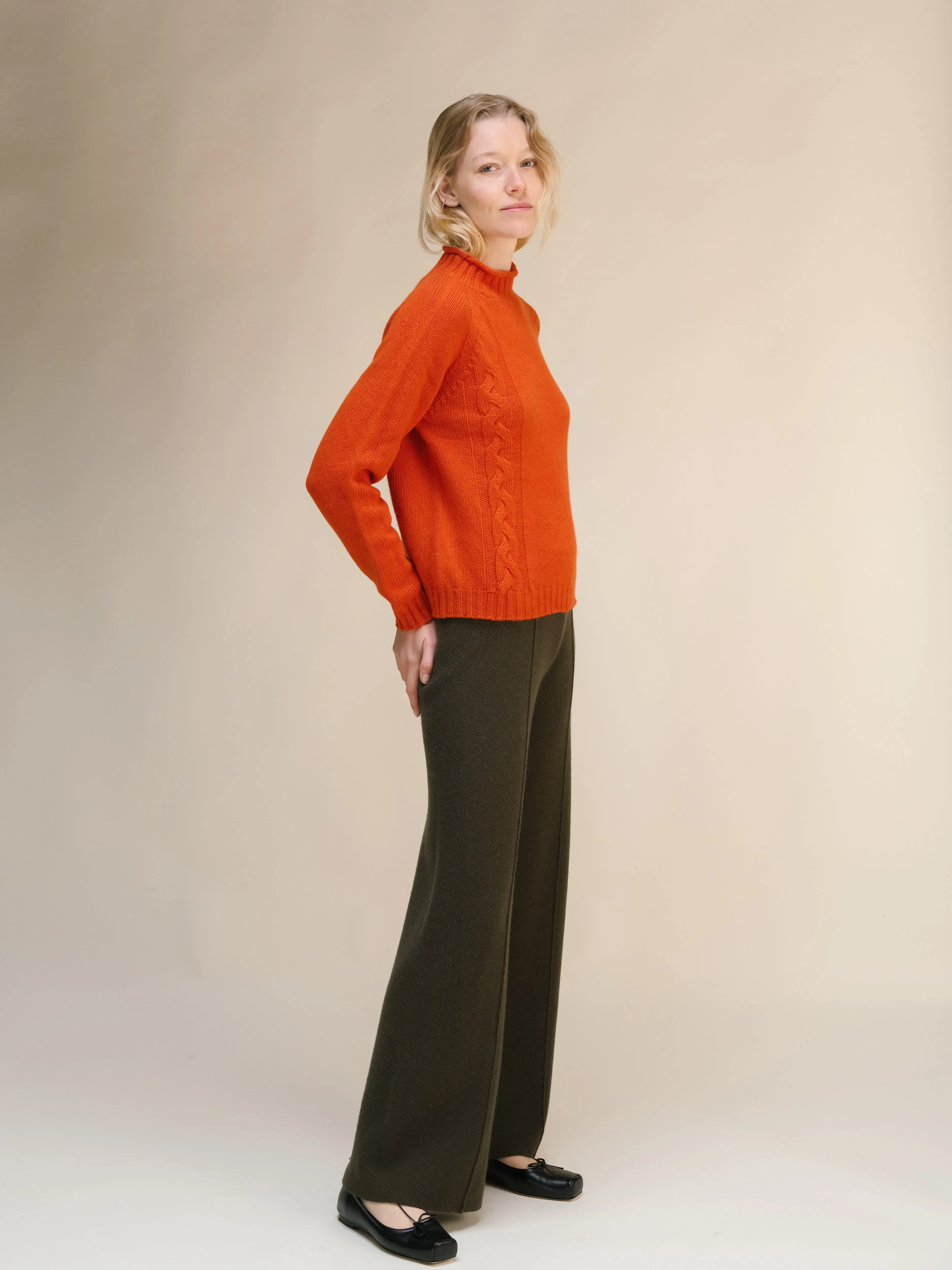 Cashmere Mix Wide Legged Trousers