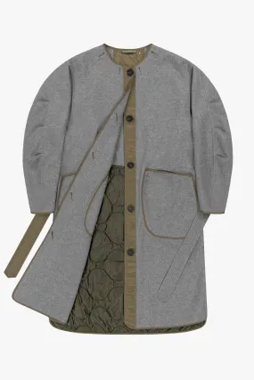 Cashmere Quilt Parka - Grey